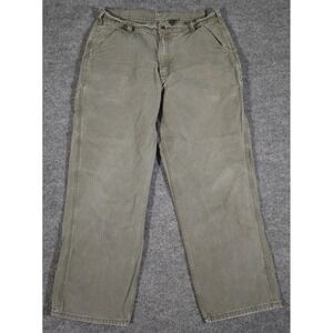 Carhartt B11 MOS Loose Fit Green Duck Canvas Carpenter Work Pants Size 36x30